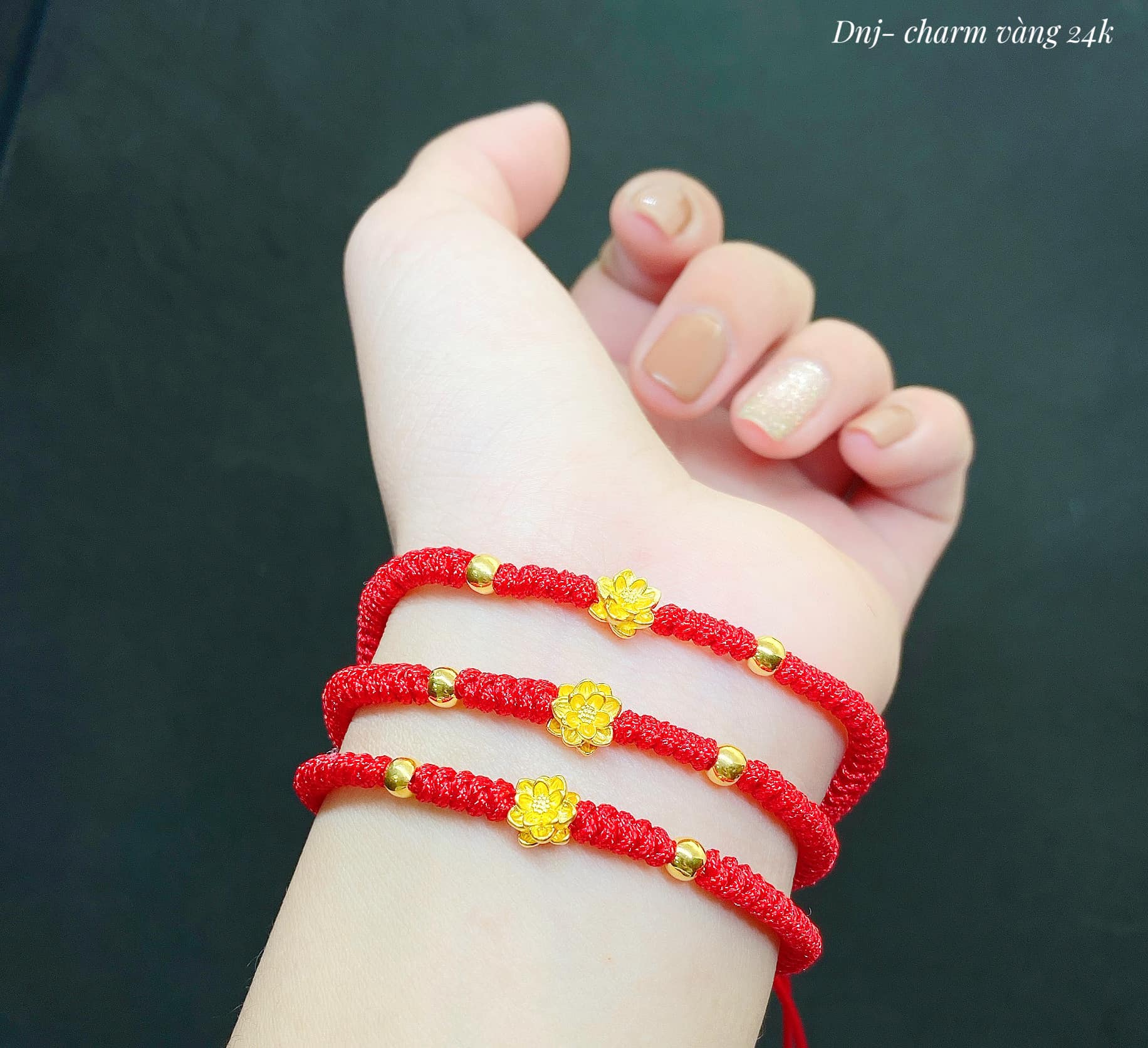 Charm sen Vàng 24k