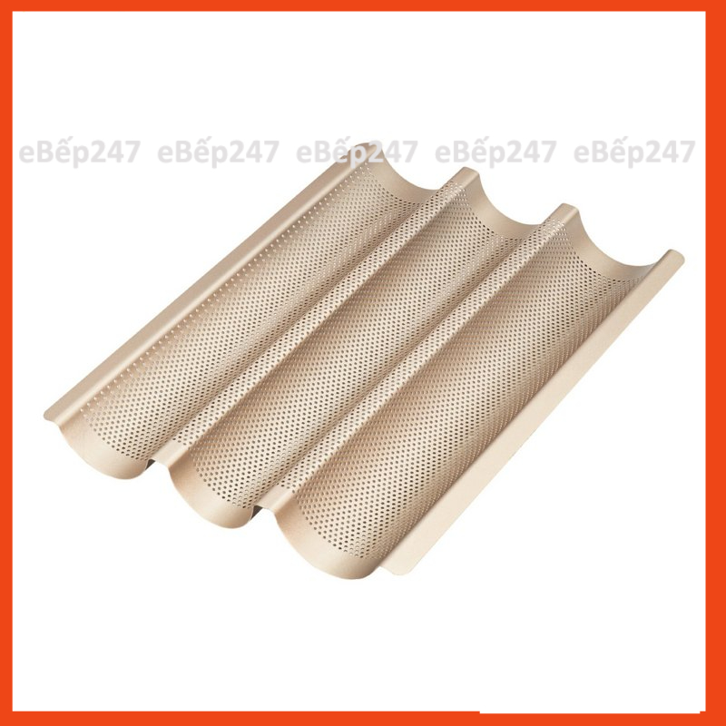 Khay nướng bánh mì 3 rãnh lượn sóng UniBaker, chống dính cao cấp, chắc chắn, bền đẹp - eBep247