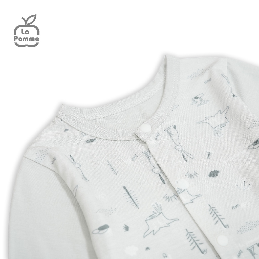 Bộ dài tay La Pomme cúc giữa Petit