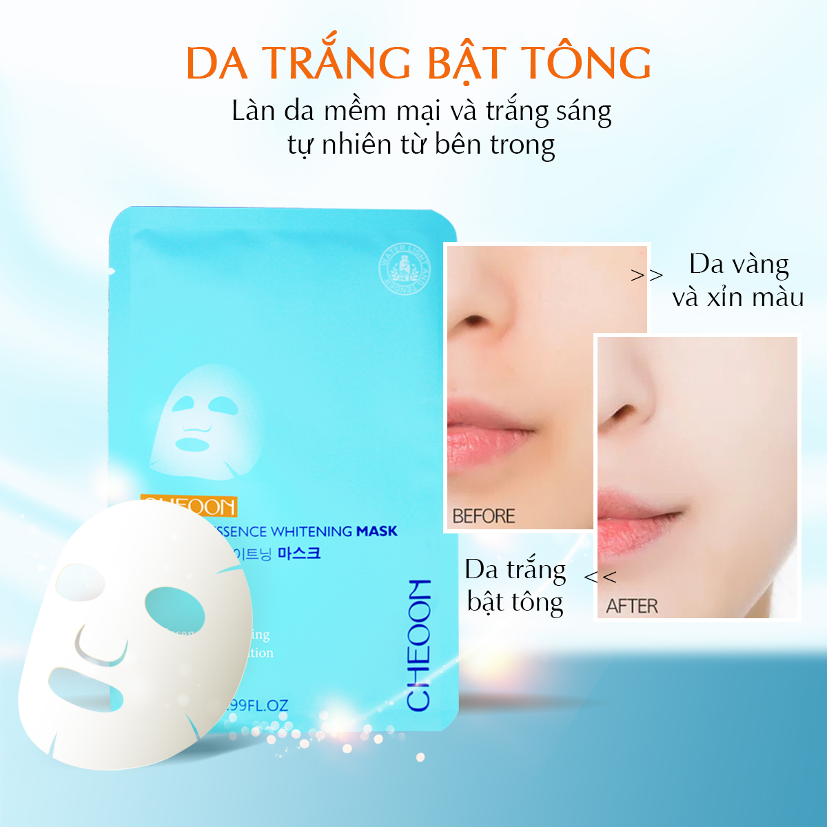 Cung Cấp Dưỡng Chât Nuôi Dưỡng Sâu Từ Trong Ra Ngoài ESSENCE WHITENING MASK 28G,Mặt Nạ Dưỡng Trắng Da, Mờ Thâm Nám Cấp Ẩm Ngừa Mụn Làm Dịu Da,mặt nạ dưỡng ẩm trắng da, mặt nạ trắng da ,mặt nạ làm sáng và trắng da