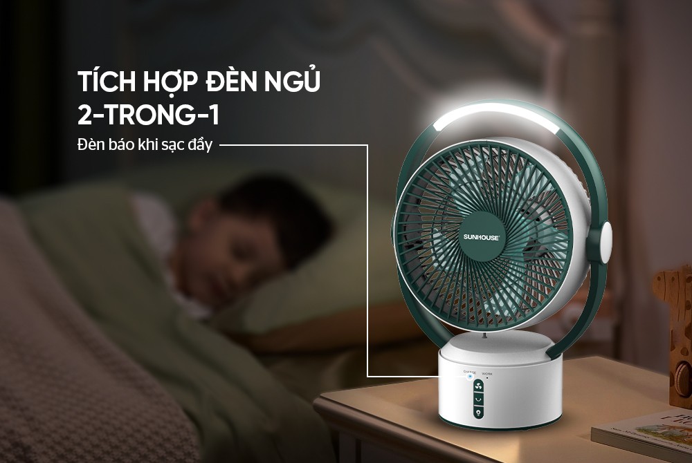 Quạt sạc (Quạt tích điện) SUNHOUSE SHD7116