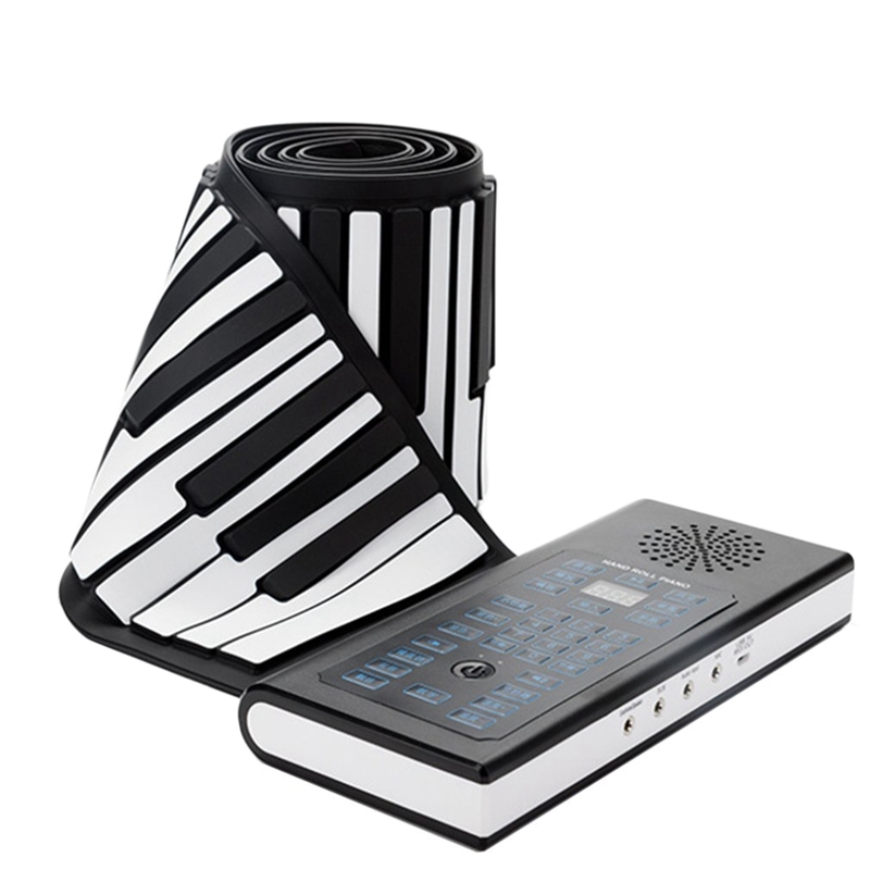 Hand Roll Electronic Piano 88 Keyboard Folding Mobile Portable Smart Bluetooth Hand Roll Piano (EU Plug)