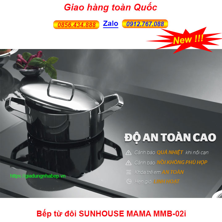 Bếp đôi điện từ Sunhouse Mama MMB-02i