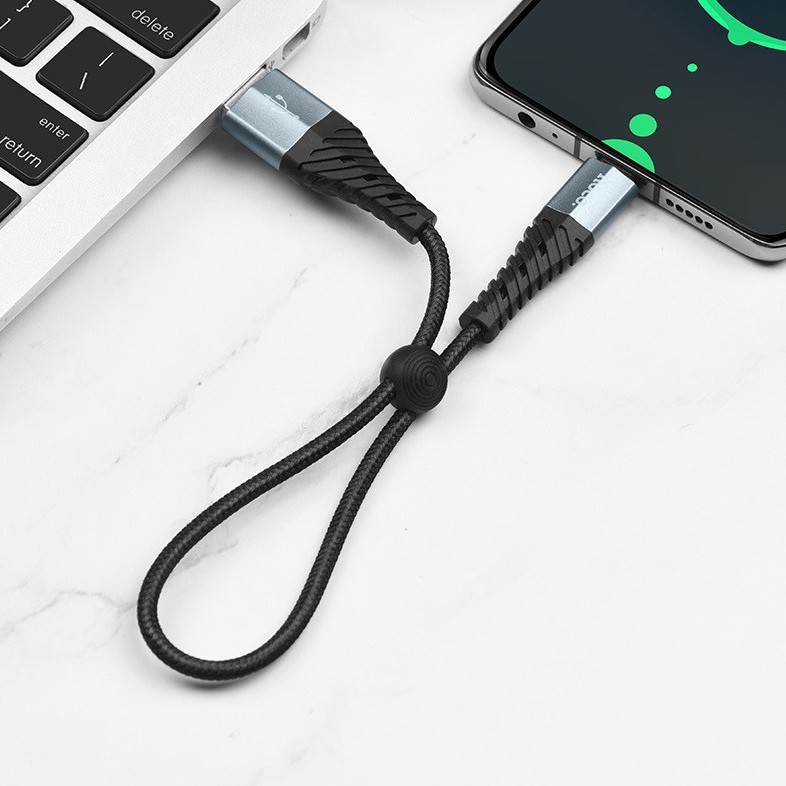 Cáp sạc HOCO X38 USB to Lightning / Micro / TypeC dài 25cm chất liệu dây dù