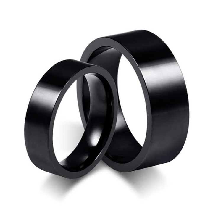 Nhẫn đen trơn inox titan cá  tính NC132 giá 1 chiếc