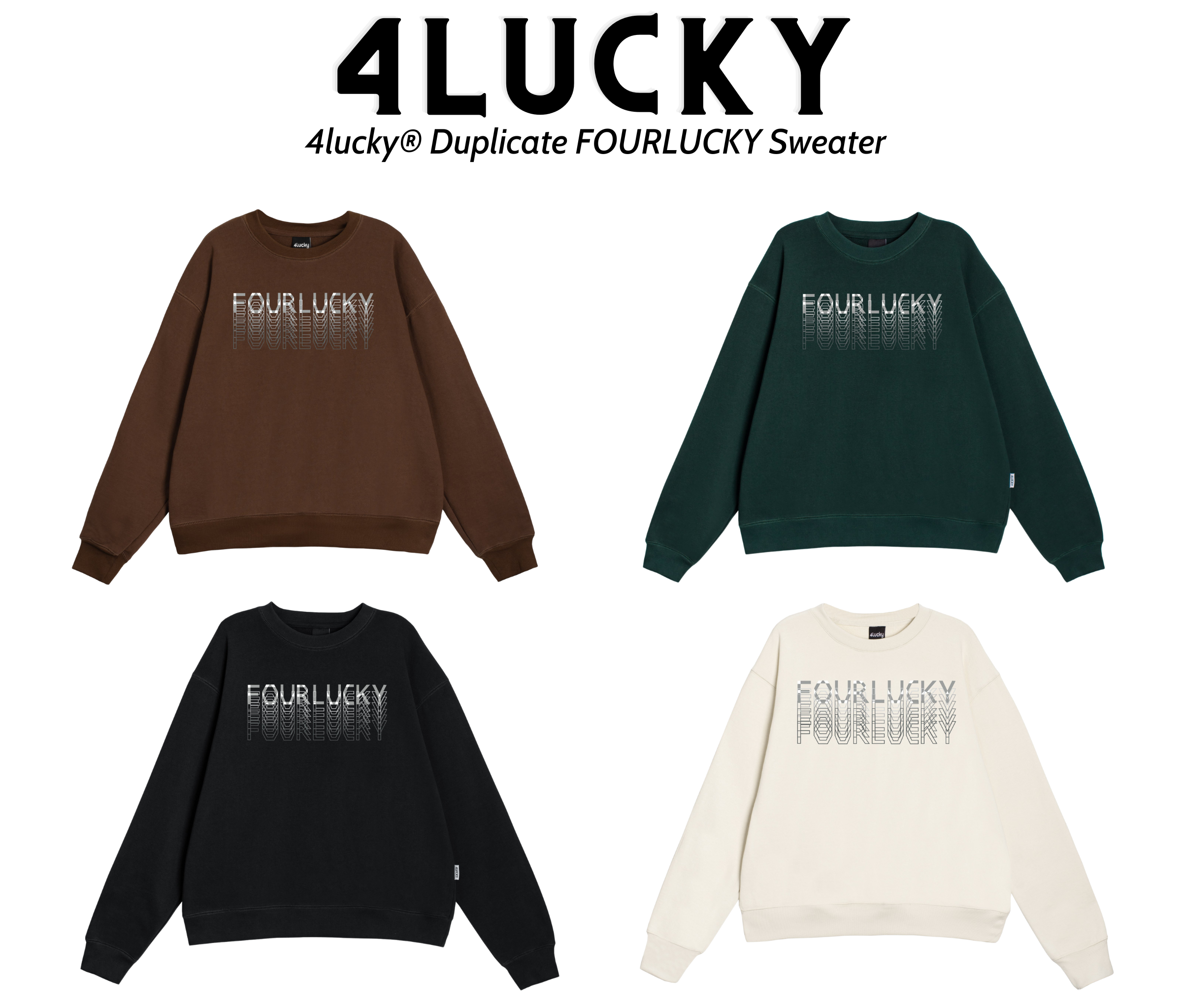Áo sweater basic 6112 4lucky, form rộng dày dặn ấm áp
