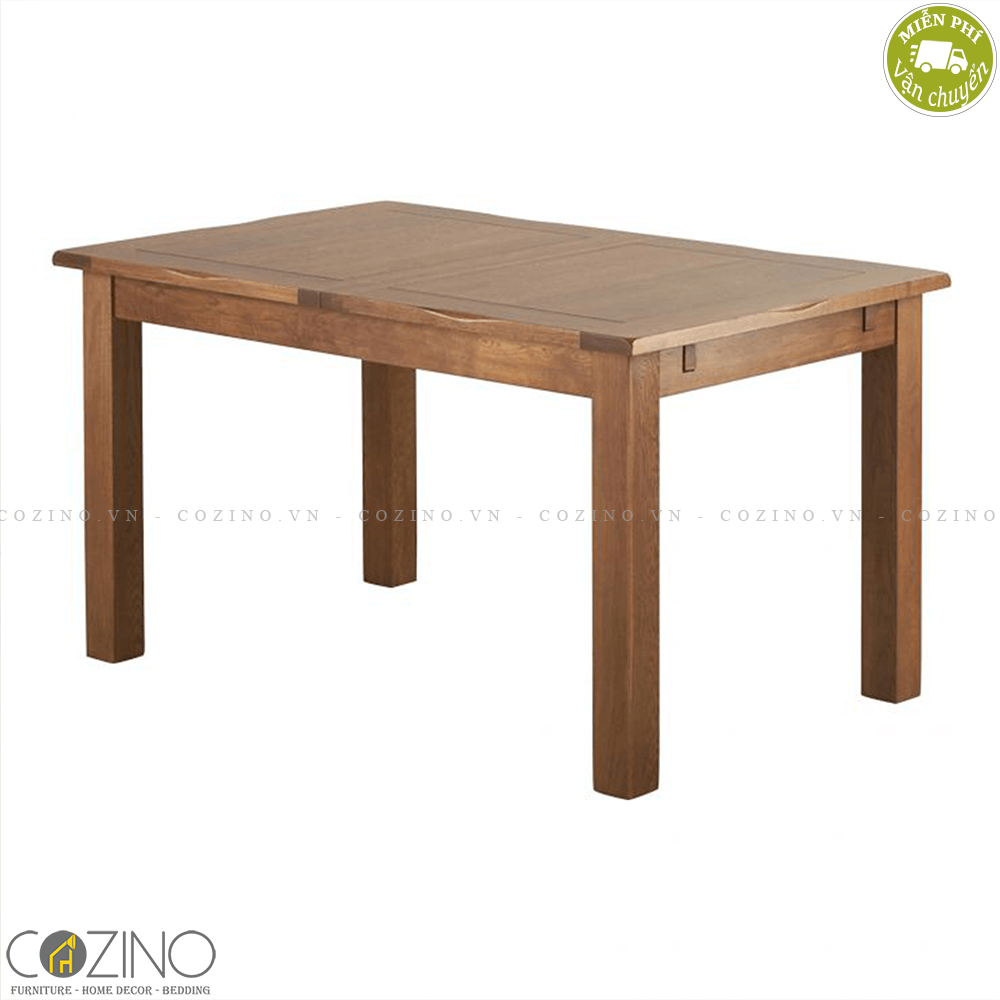 [Trả góp 0%]Bàn ăn 4 chỗ Rustic gỗ sồi 1m2 (120x60cm)
