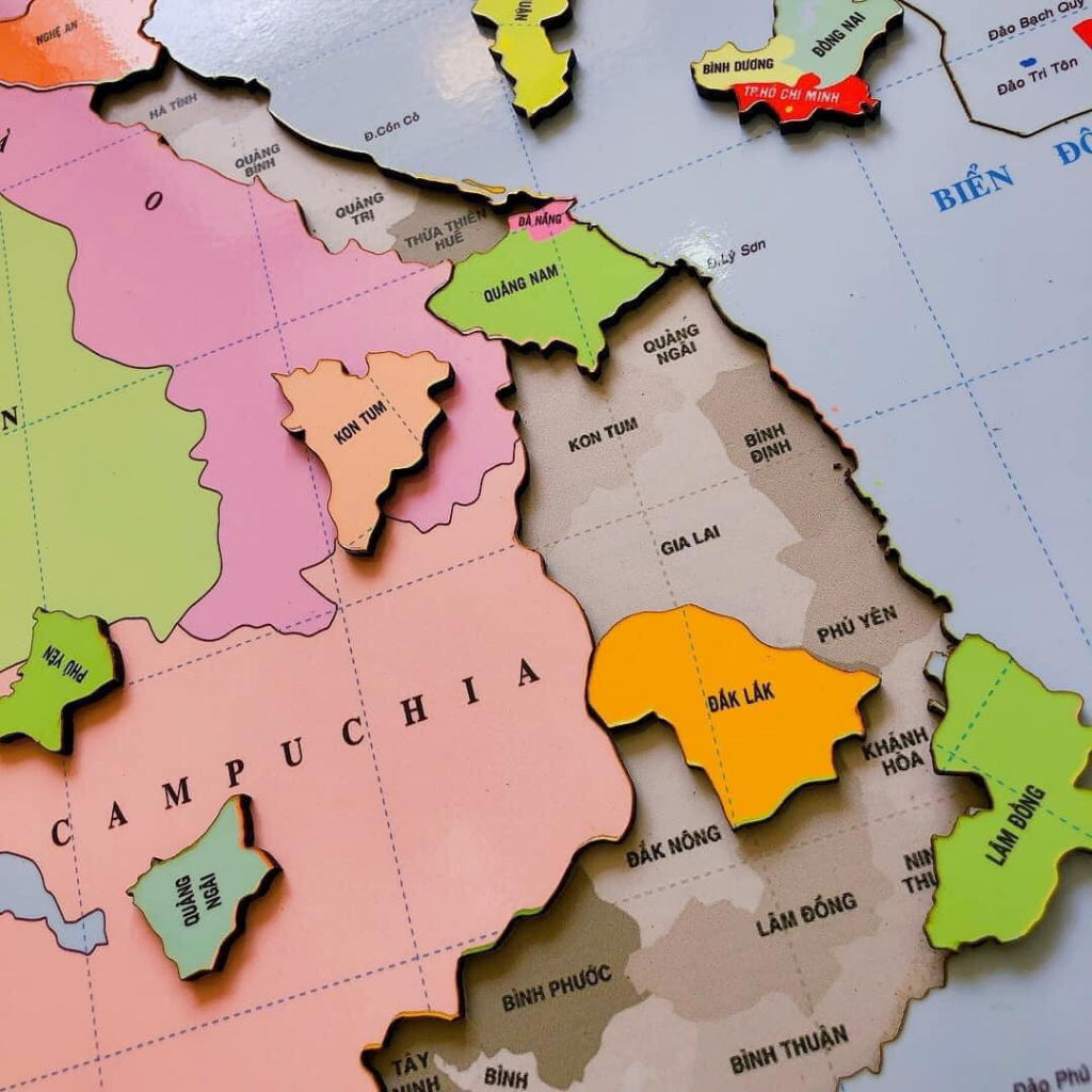 Lắp ghép bản đồ gỗ Việt Nam A3