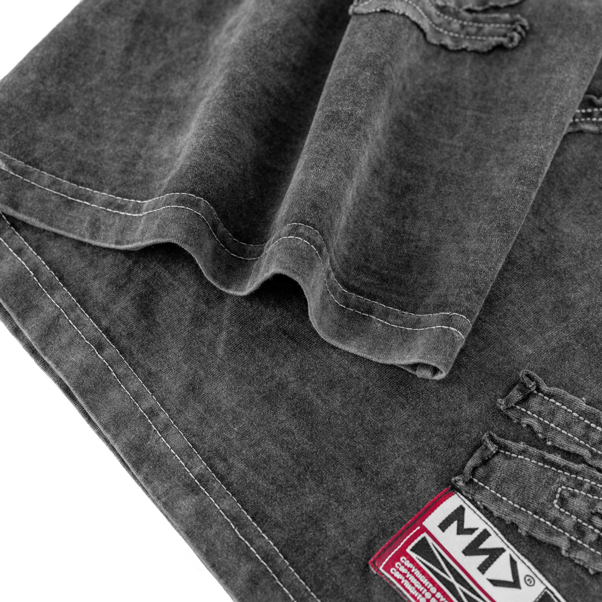 MENDE - Patch Washed Tee - Áo thun unisex xám