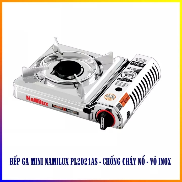 Bếp Gas Chống Nổ Mini INOX Namilux 2021AS - 1921AS Tự Động Ngắt Gas, Tiết Kiệm, Bền Bỉ