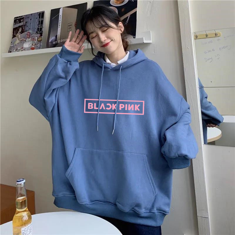 Blackpink同款卫衣连帽男女情侣装lisa朴彩英周边衣服长袖上衣潮