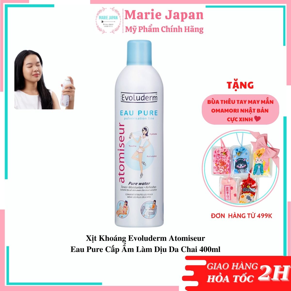 Xịt Khoáng Cấp Ẩm Làm Dịu Da Evoluderm Pháp