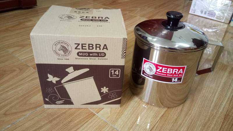 Ca nước Inox Thái Lan Zebra - Size 400ml - 2000ml
