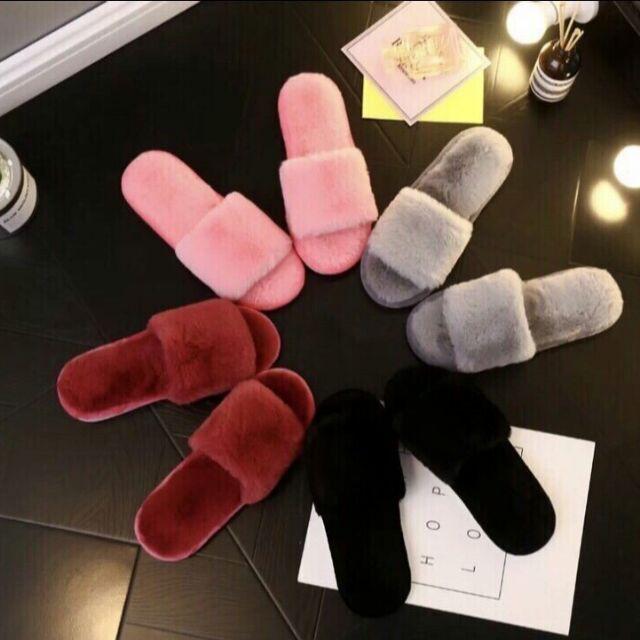 Dép lông bông plush dễ thương, êm chân