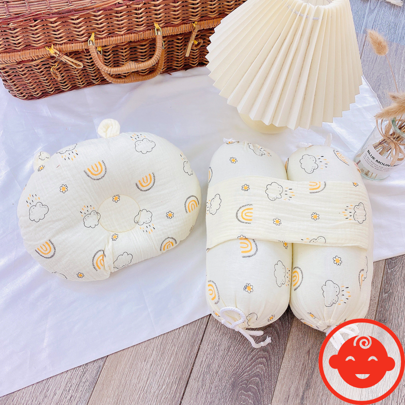 Bộ gối chặn bông muslin cao cấp cho bé