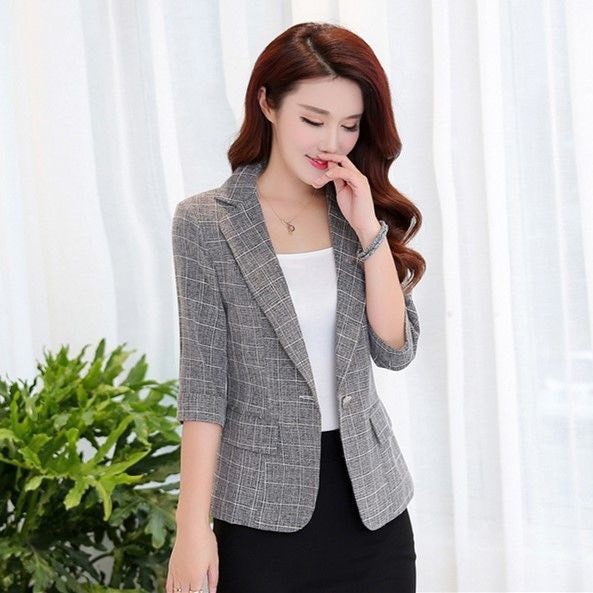 áo vest kẻ tay lỡ phong cách cho nữ