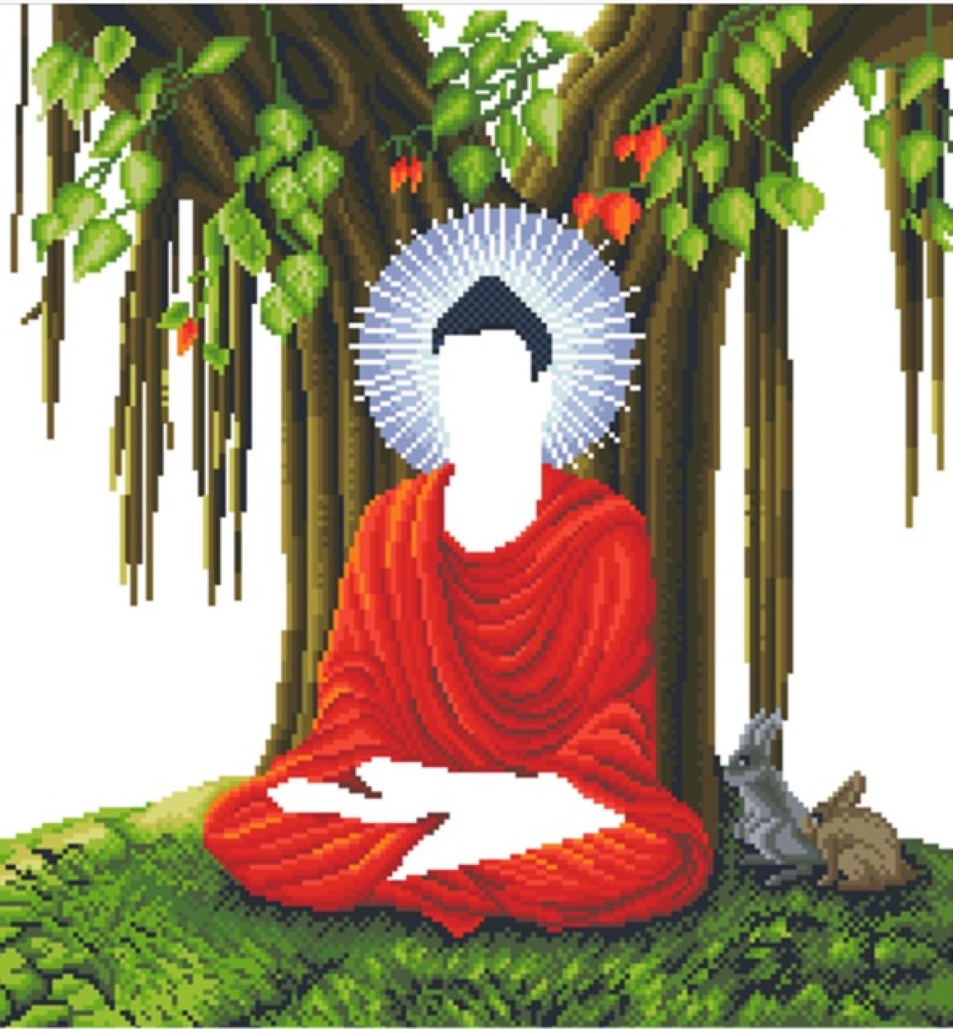 Tranh thêu phật thích ca kt 51x55 cm