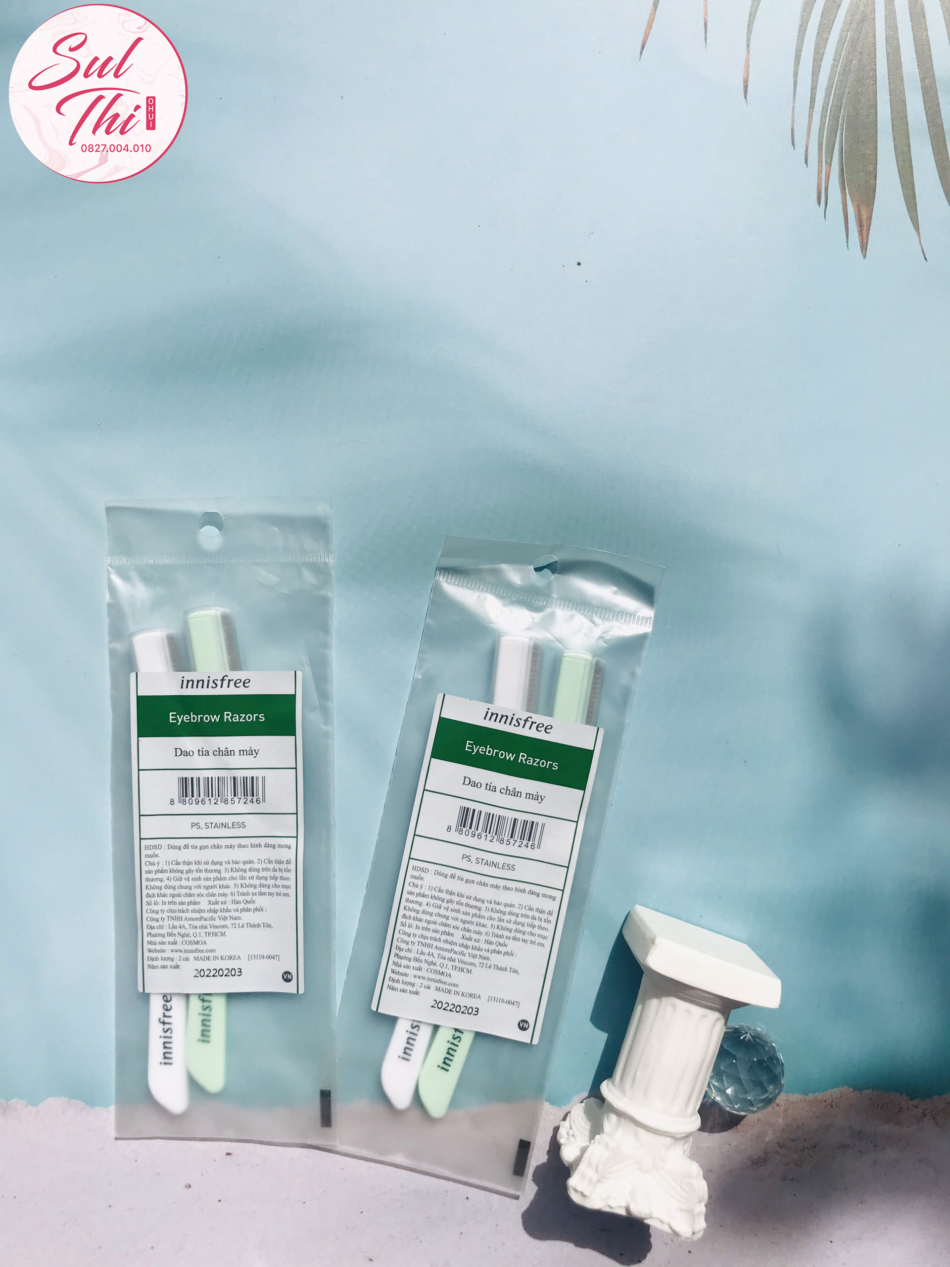 Set 2 dao cạo lông mày Innisfree Eyebrow Razor
