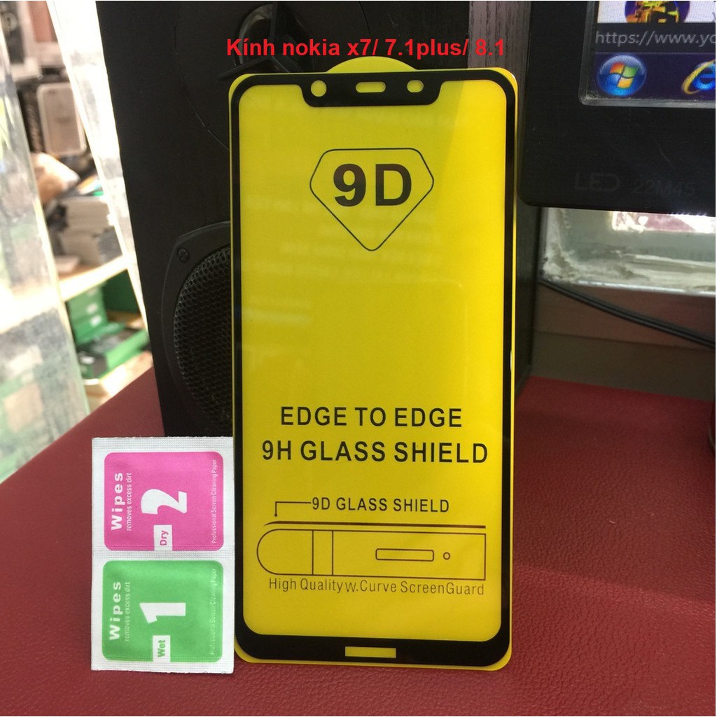 Kính cường lực full màn nokia x7/ 7.1 plus/ nokia 8.1