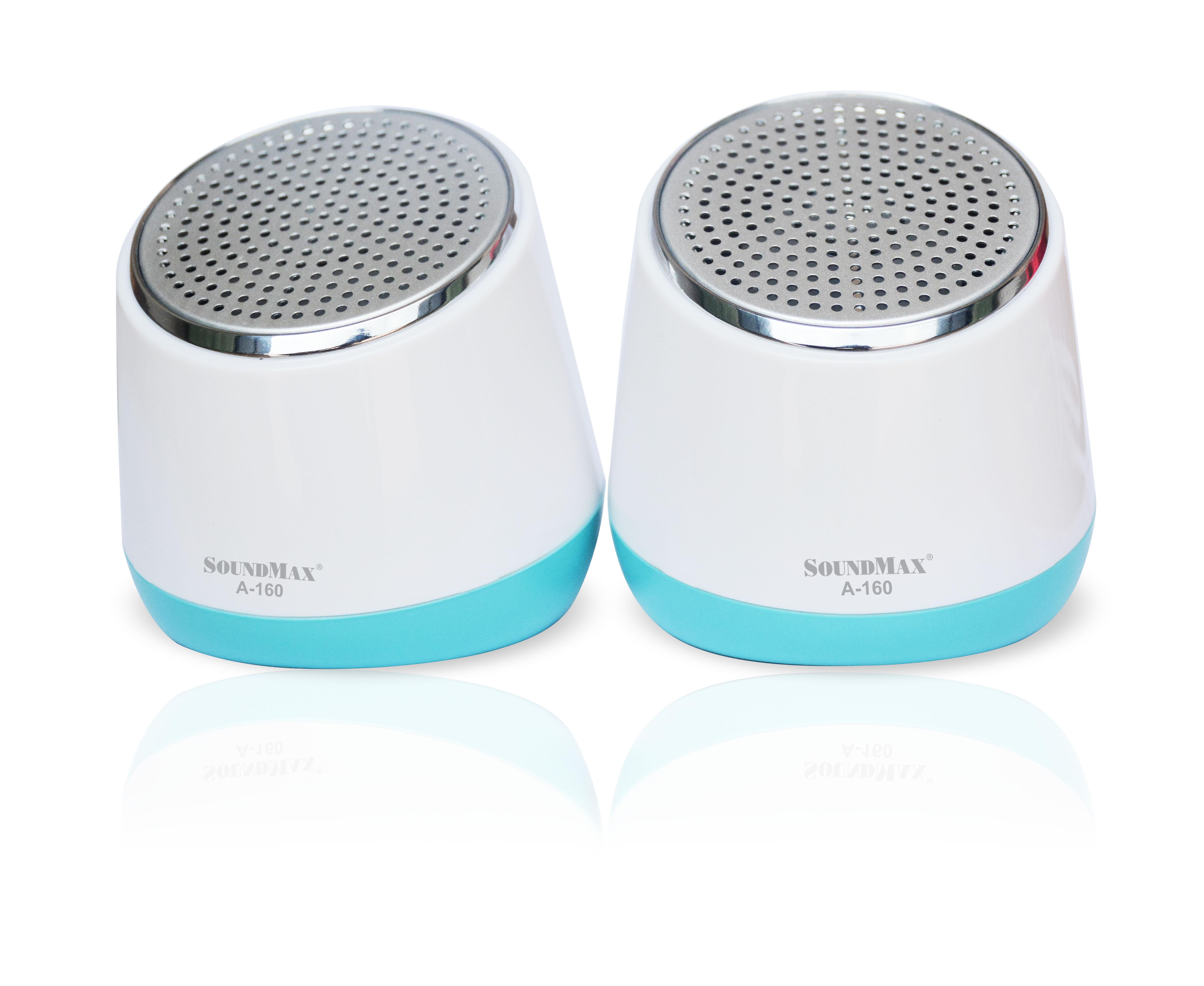 Loa máy tính SOUNDMAX A160 ( Màu trắng phối xanh)