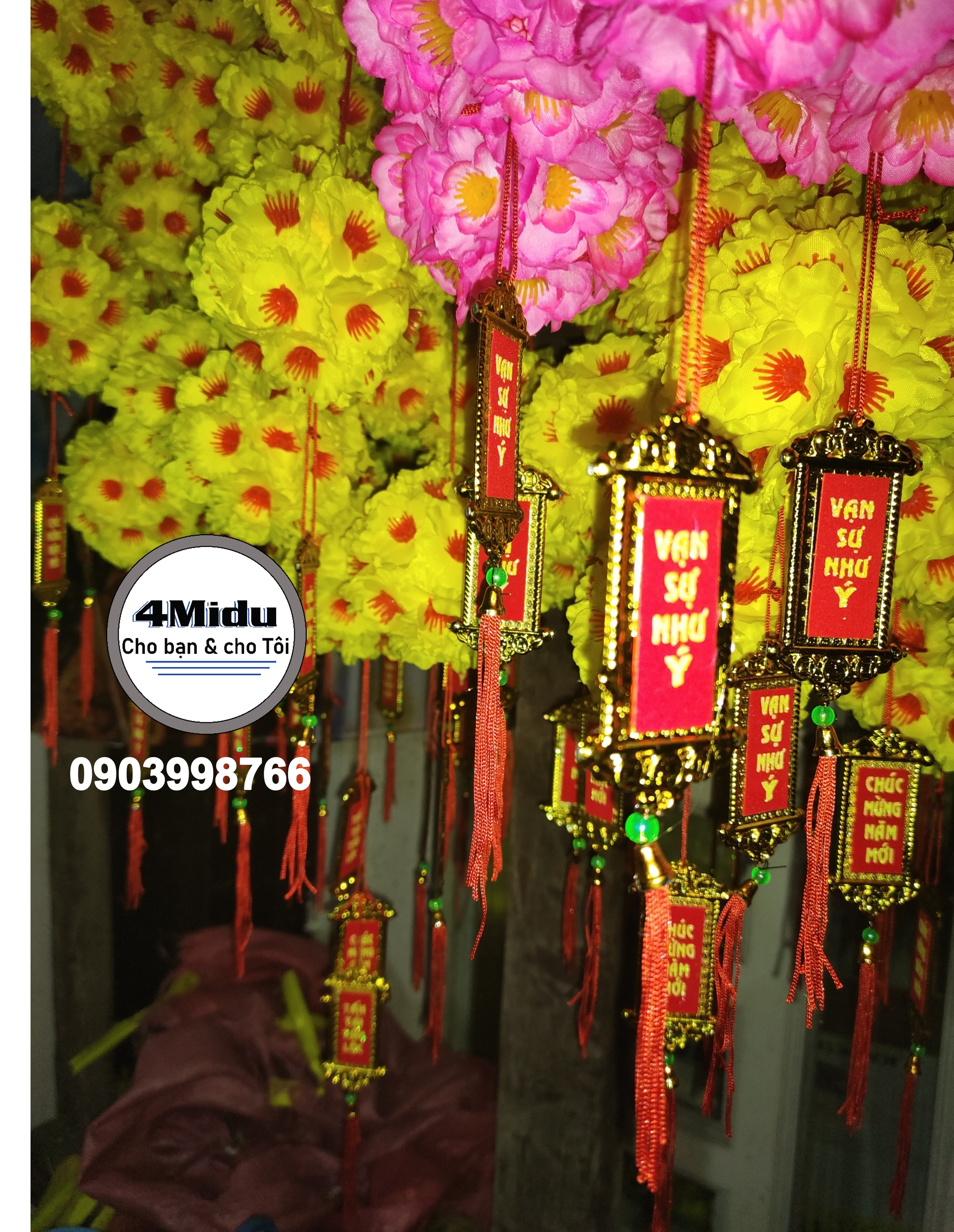 Bịch 40 bông mai, bông đào trang trí Tết