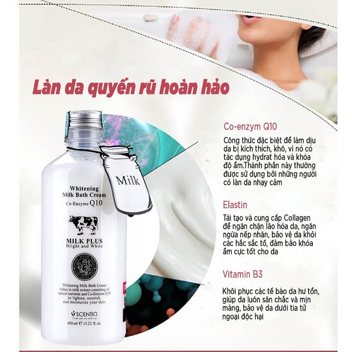 Sữa tắm bò Milk plus Q10 Thái Lan 450ml