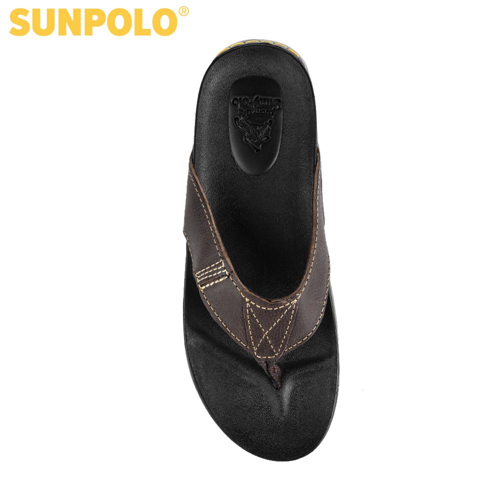 Dép kẹp nam da bò Dép xỏ ngón SUNPOLO KEP013