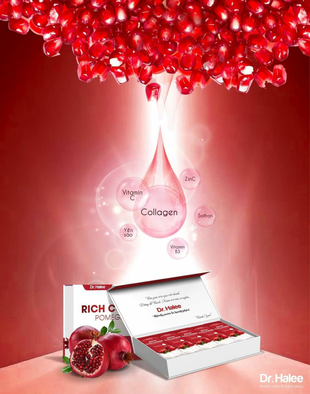 COLLAGEN LỰU ĐỎ DR HALEE HỘP 14 GÓI