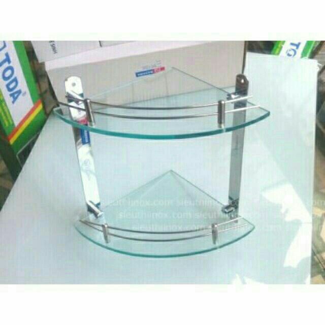 kệ góc kính nhà tắm 2 tầng inox 304 Shop Tây Thy