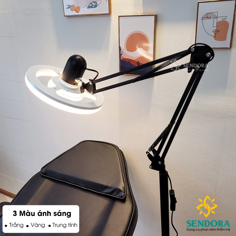 Đèn phun xăm, spa, nail, đèn Led soi da trục khuỷu xoay 360 độ 3 màu di động