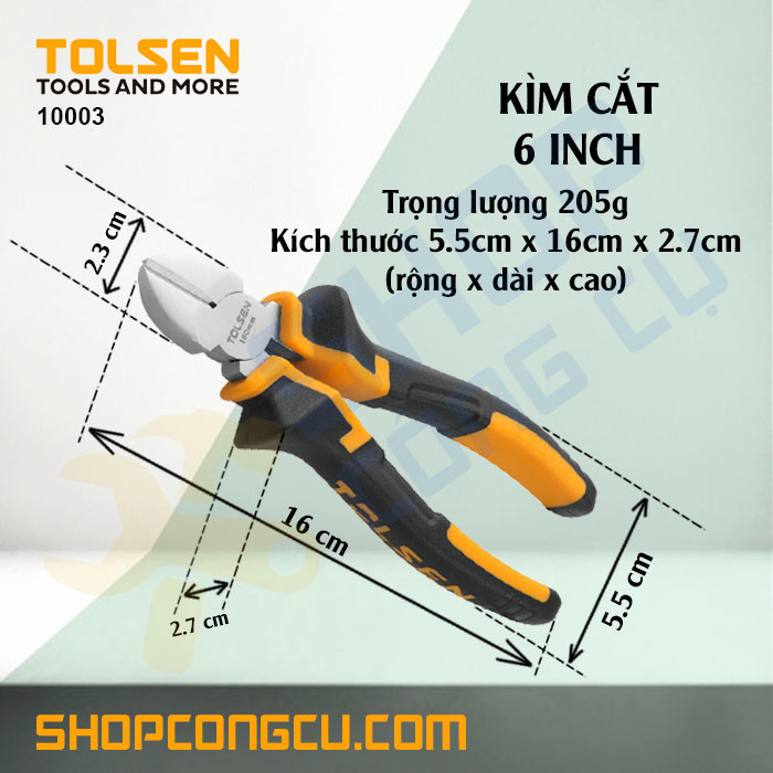 [HCM]Kìm cắt 6 inch Tolsen 10003