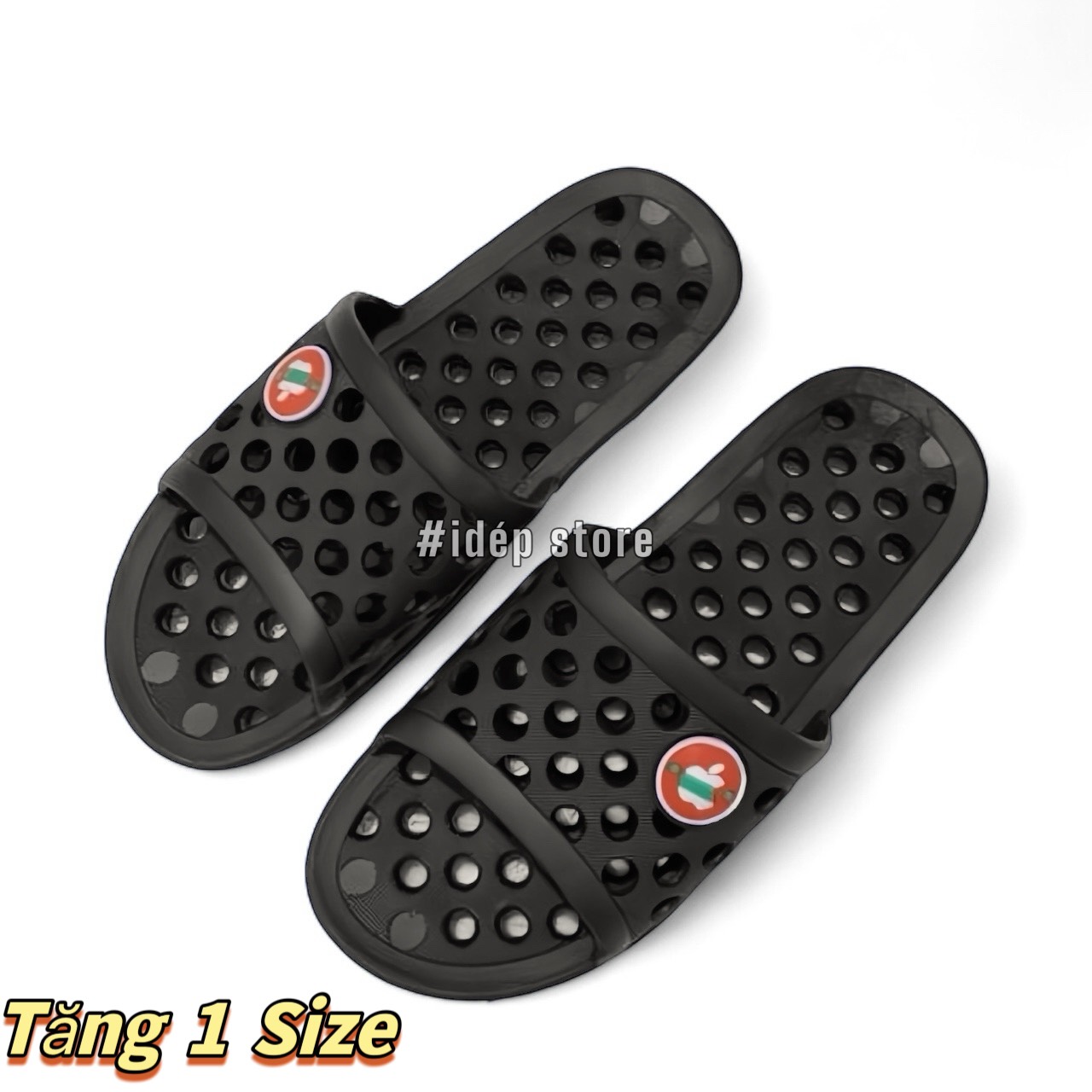 Dép nhựa lỗ táo đi trong nhà nam nữ quai ngang êm chân chống trơn trượt iDEP DL028 (Chọn Tăng 1 Size)