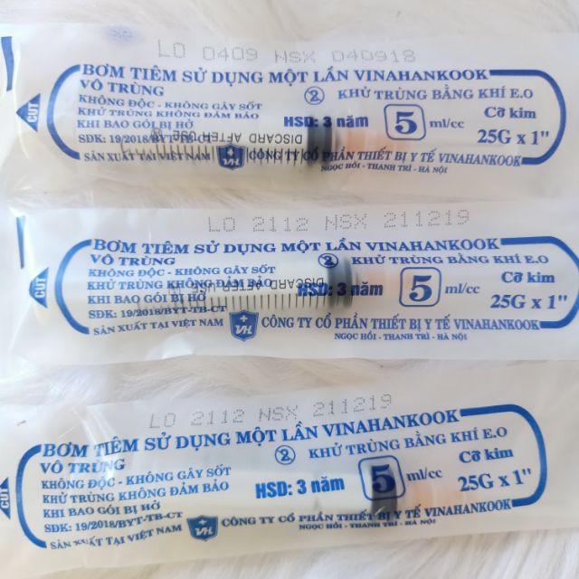 (Đủ size 1cc-3cc-5cc-10cc-20cc) Bơm Tiêm Vinahankook | Đầu Kim Vinahankook