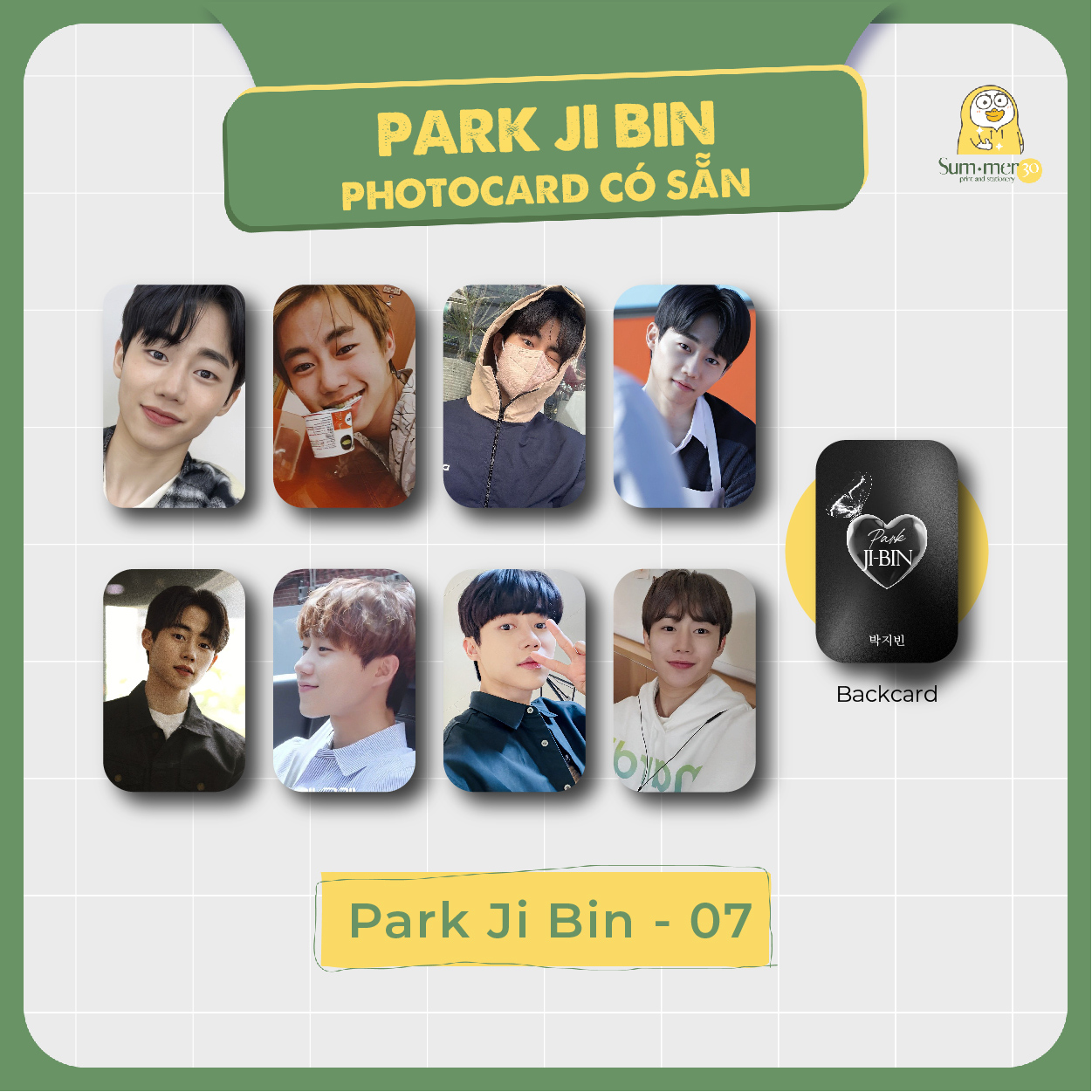 Sum.mer30 - [SẴN] Set 8 card bo góc Park Ji Bin