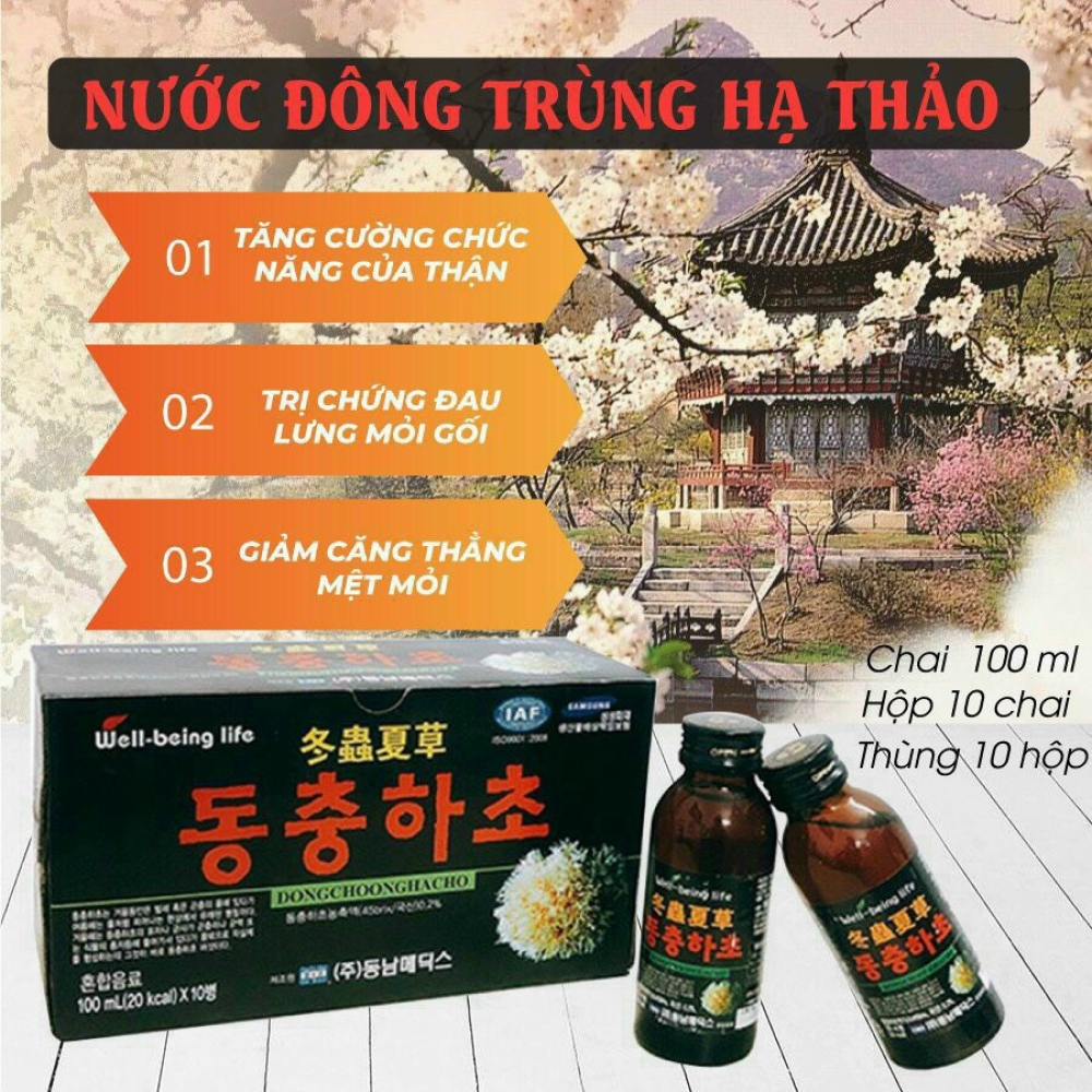 Nước ĐÔNG TRÙNG Hàn Quốc (100ml/Chai) X Hộp 10 Chai