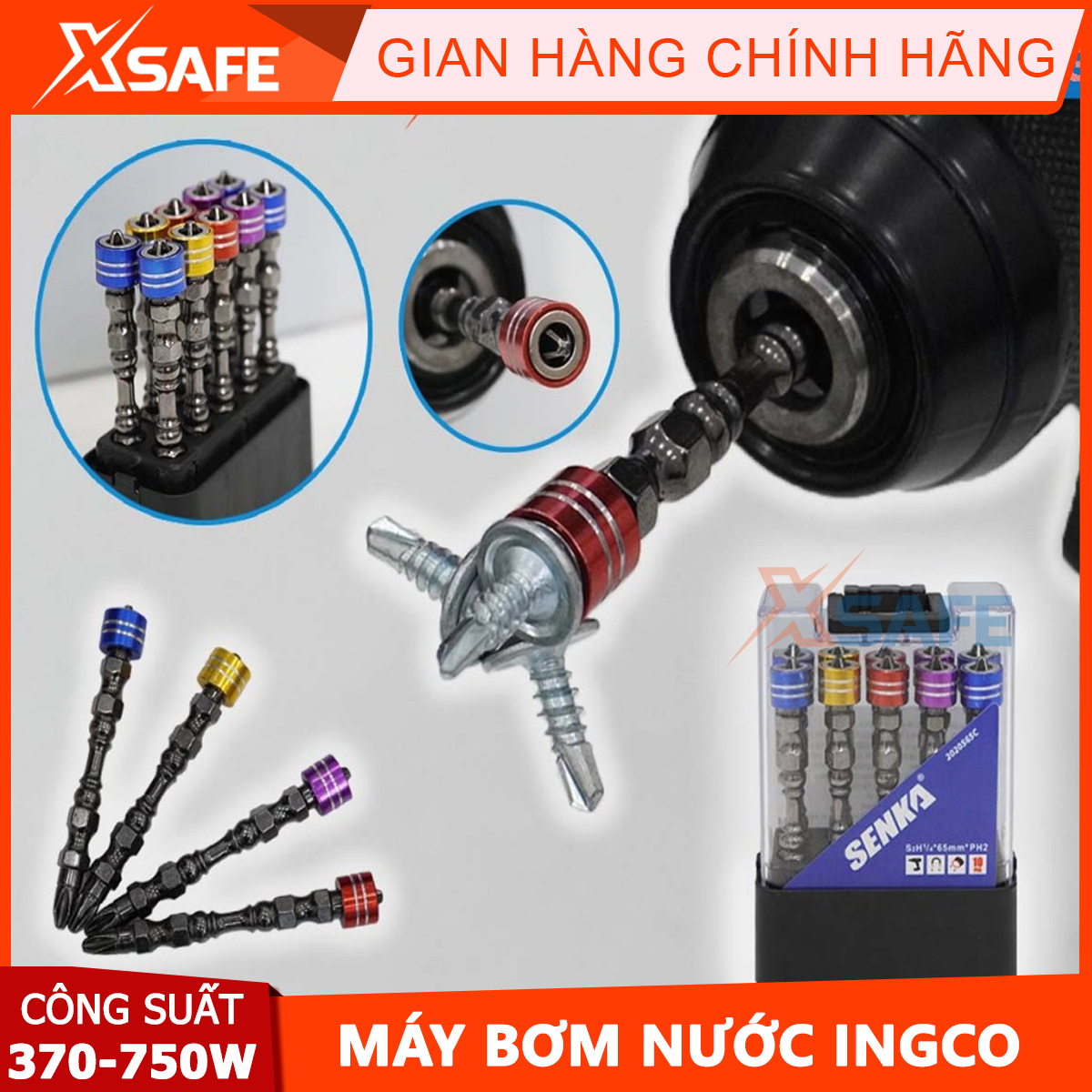 Bộ mũi vít mũ nam châm Senka mũi vít 2 đầu nối nam châm út mạnh chất liệu cao cấp hỗ trợ chống trượt ốc khi khoang Xtool