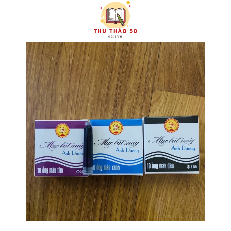 Ống mực bút máy ánh dương : hộp 10 ống.