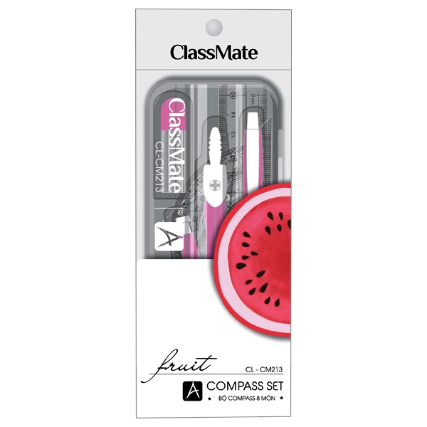 Bộ compas 8 món cl-cm213 - màu hồng