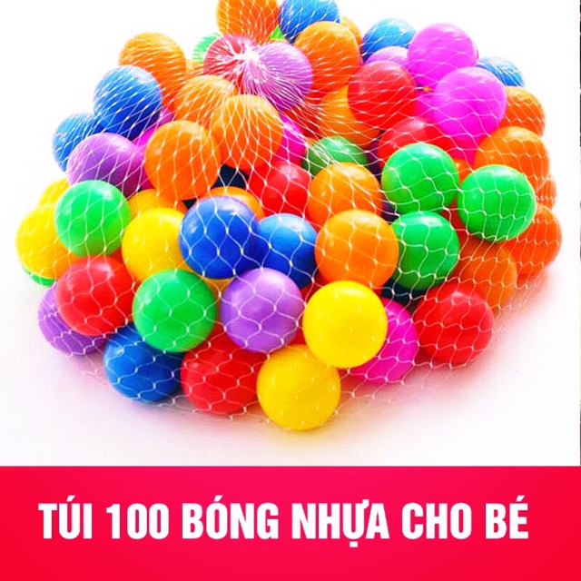 HCMTúi 100 bóng nhựa nhà banh cho bé hàng Việt Nam