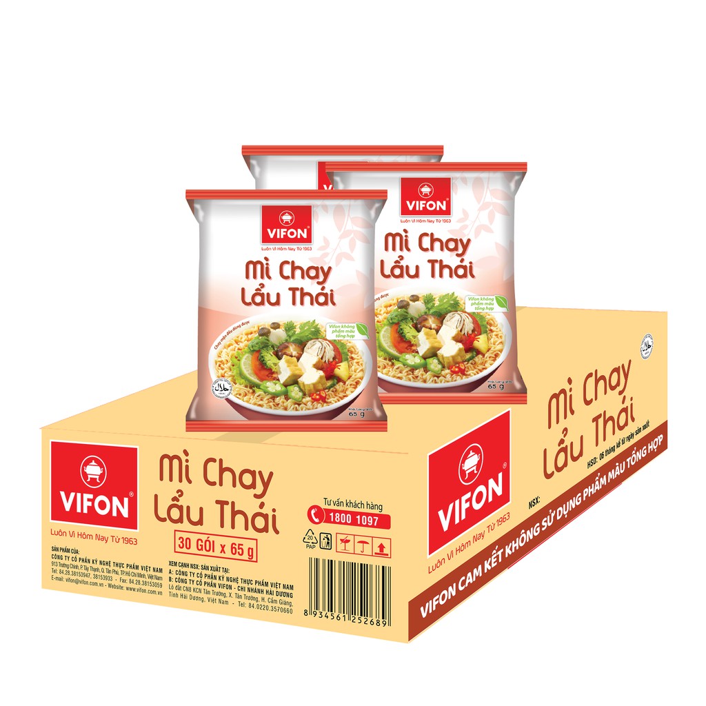 Mì chay lẩu thái Vifon, mì tôm chay - đồ chay sạch