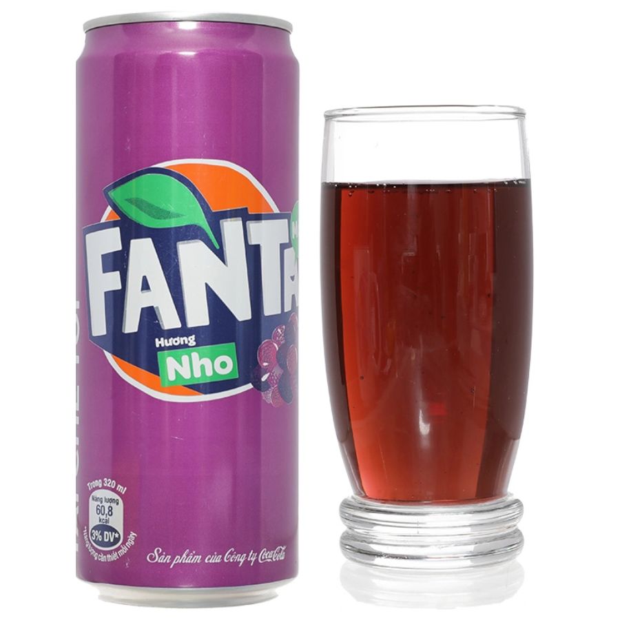 Nước ngọt có ga FANTA nho lon 320ml