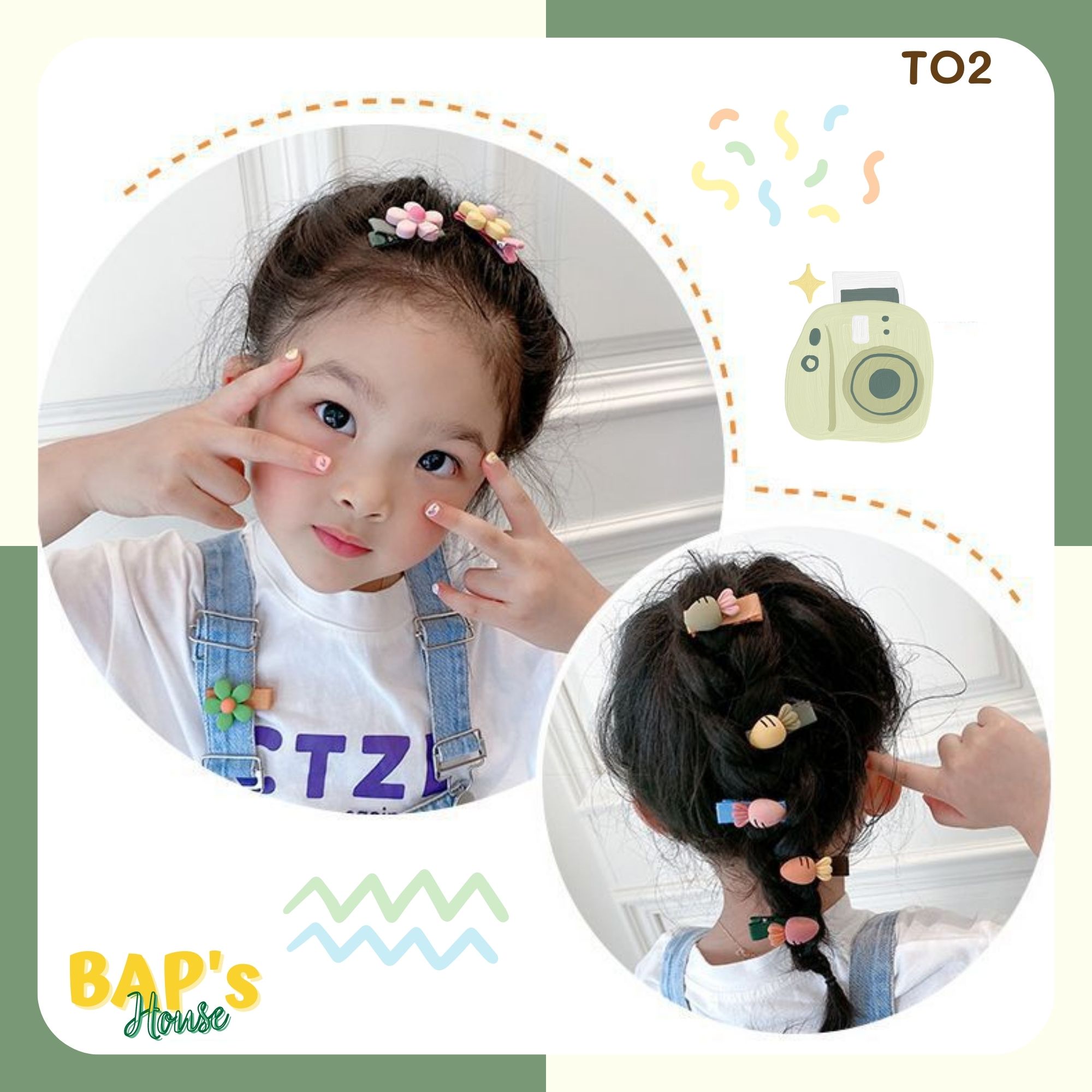 Kẹp Tóc Cho Bé Gái , Kẹp Tóc Dễ Thương Nhiều Mẫu Lựa Chọn BAP's House TO2