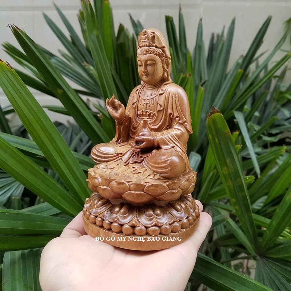 Tượng phật bà quan âm gỗ bách xanh