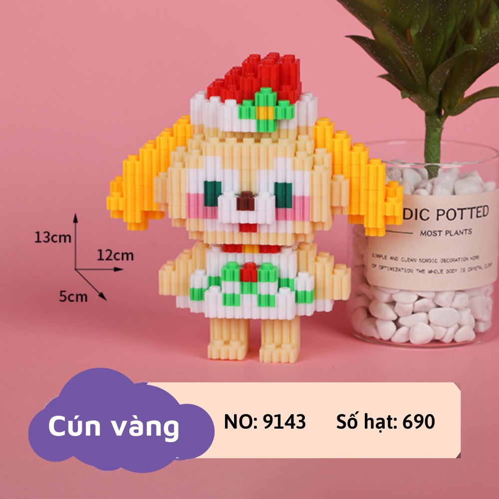 Mô hình lắp ráp hình gấu bearbrick dễ thương. Mô hình lego.