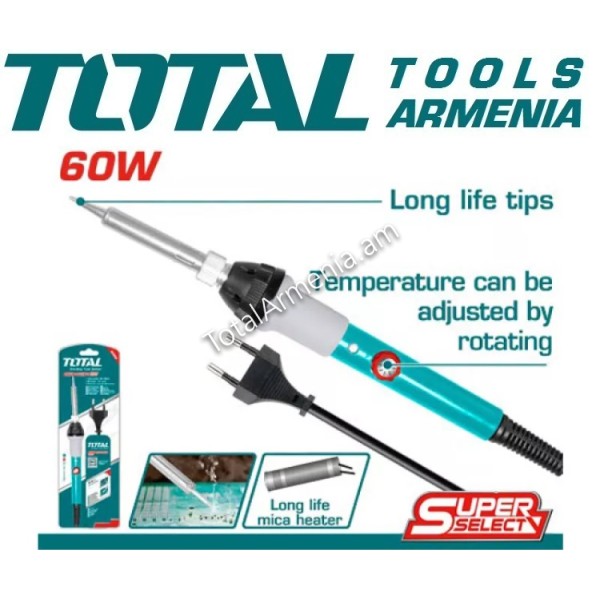 60w mỏ hàn chì đầu thẳng nhọn total tet160831