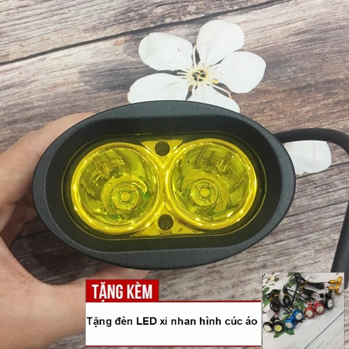 Bóng đèn trợ sáng l2 2 bóng led gắn xe máy siêu sáng - tặng ngay đôi xi nhan cúc áo
