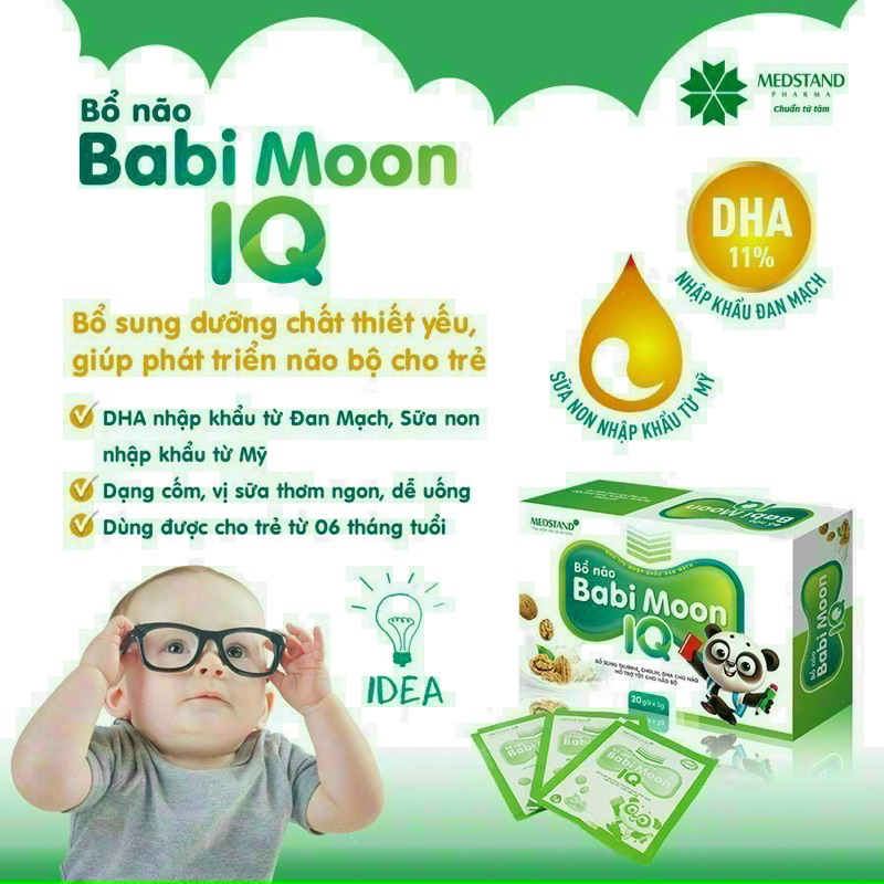 Cốm bổ não BABI MOON IQ hộp 20 gói