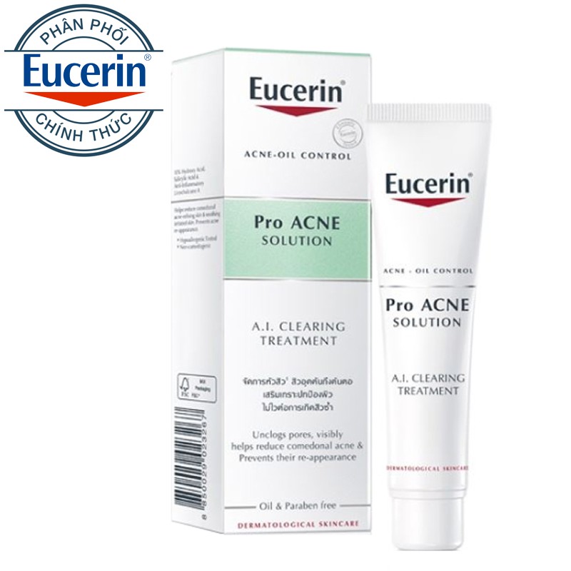 [HCM]Kem thoa mụn EUCERIN ProAcne Solution AI Clearing Treatment tube 40ml