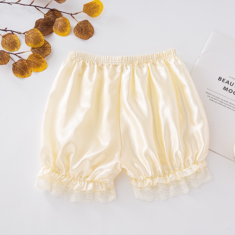 Quần ngủ đùi lụa viền ren mặc hè siêu mát