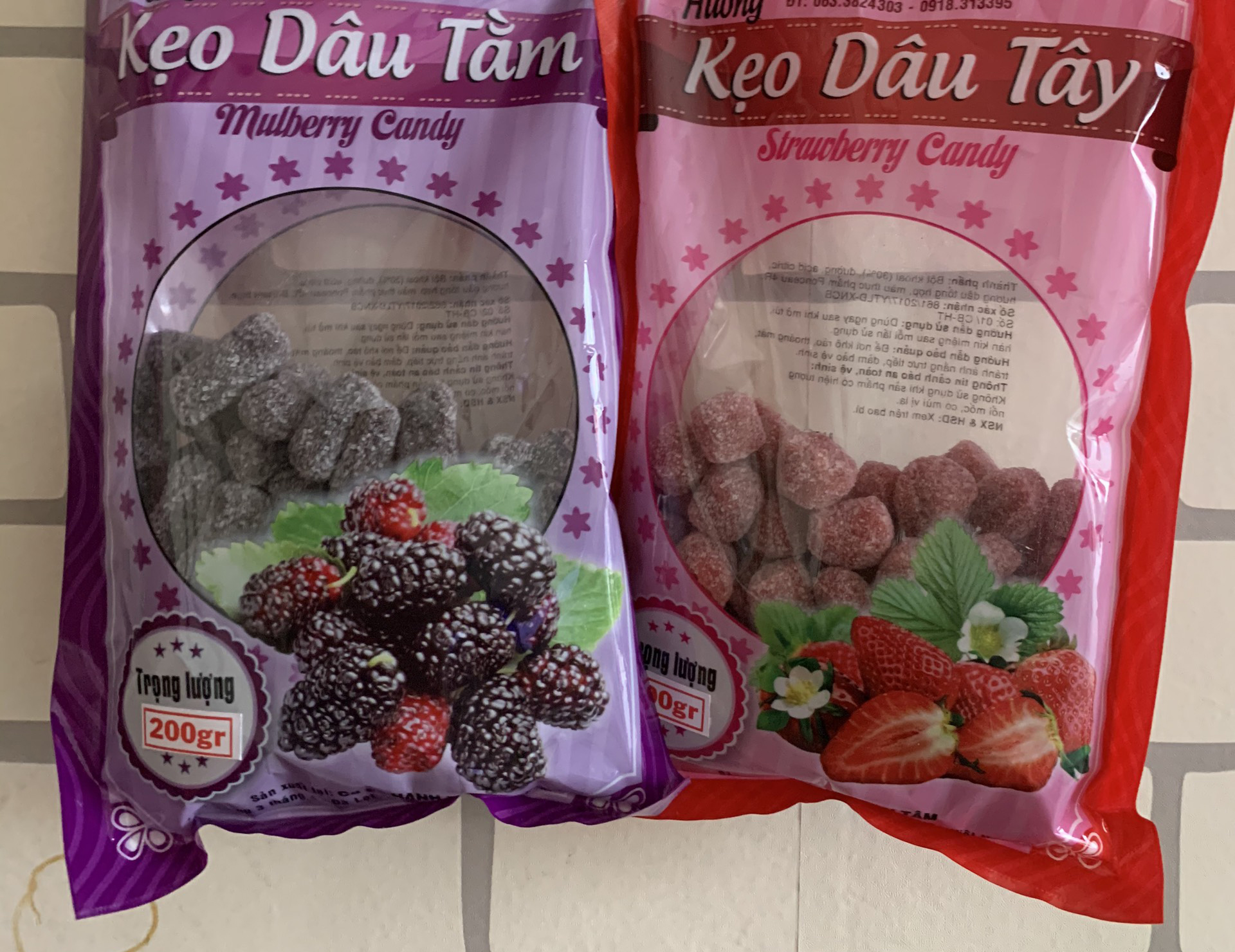 [Combo 2 gói ] kẹo Dâu tây Đà Lạt 200g/gói